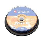 DVD-R, VERBATIM,4,7 GB,16X, spindle 10 kom,MATT SILVER