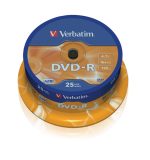 DVD-R, VERBATIM,4,7 GB,16X, spindle 25 kom,MATT SILVER