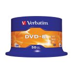 DVD-R, VERBATIM,4,7 GB,16X, spindle 50 kom,MATT SILVER