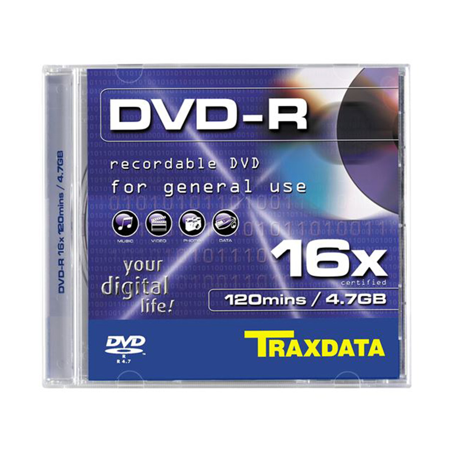 0108509_dvd-r-traxdata-47gb-16x-slim-box-1 DVD-R TRAXDATA, 4.7GB, 16X, SLIM BOX 1 - Image 1
