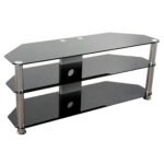 Stalak za TV GNC AVS040-1200, staklo black/silver 1200x400x500mm - Image 2