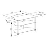 Stalak za TV GNC AVS040-1200, staklo black/silver 1200x400x500mm - Image 3