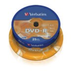 DVD-R, VERBATIM,4,7 GB,16X, spindle 25 kom,MATT SILVER