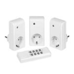 VIVANCO set od tri utičnice + wireless remote sa RF kontrolom, 1000W, white 26551