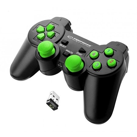 0087449_game-pad-esperanza-gladiator-vibration-ps3pc-wireless-blackgreen-egg108g Game Pad ESPERANZA GLADIATOR, vibration, PS3/PC, wireless, black/green, EGG108G - Image 1