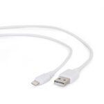 USB 2,0 kabal sync and charging iPhone, white, 2m, GEMBIRD CC-USB2-AMLM-2M-W