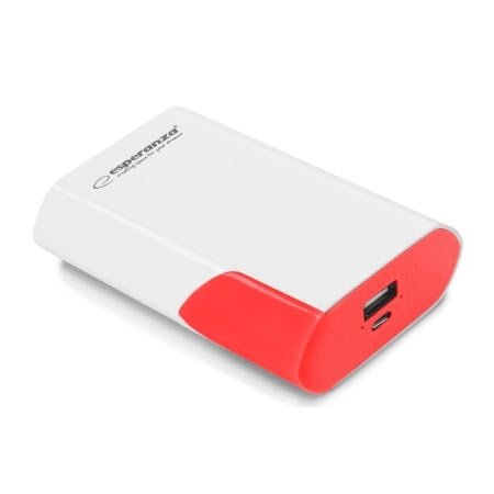 0090468_powerbank-esperanza-boson-6000mah-whitered-emp111wr PowerBank ESPERANZA BOSON, 6000mAh, WHITE/RED, EMP111WR - Image 1