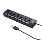 USB HUB GEMBIRD aktivni sa prekidačima UHB-U2P7-03, 7 port, LED indikator, black, + strujni adapter
