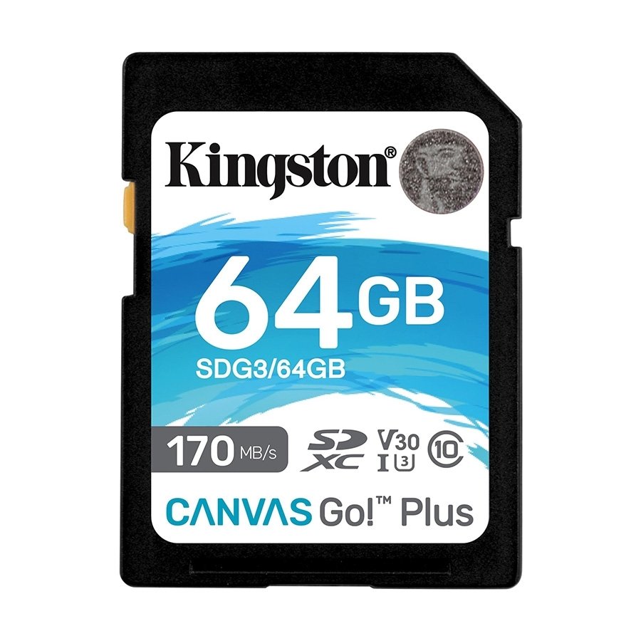0098123_kingston-sd-64gb-canvasgoplus-sdxcrw17070mbs-sdg364gb Kingston SD 64GB CanvasGoPlus SDXC,r/w:170/70MB/s SDG3/64GB - Image 1
