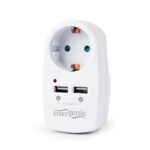 Shuko utičnica sa 1x 220V + 2x USB 2.1A, punjenje mobit, tableta i sl., GEMBIRD, white EG-ACU2-02