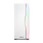 Kućište SHARKOON gaming, RGB Slider, ATX, 1x120mm fan, white, Tempered Glass - Image 2