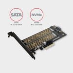 Kontroler PCI-Express CON PCIe 3.0x4 to Dual M.2 (NVMe + SATA), LP, PCEM2-D, AXA - Image 2