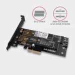 Kontroler PCI-Express CON PCIe 3.0x4 to Dual M.2 (NVMe + SATA), LP, PCEM2-D, AXA - Image 3