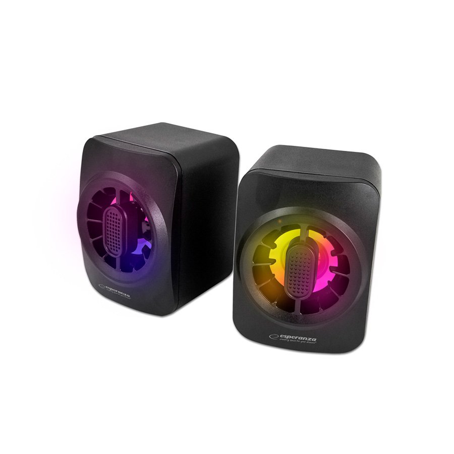 0113006_zvucnici-20-esperanza-usb-speakers-20-led-rainbow-sakara-egs104 Zvučnici 2.0 ESPERANZA USB SPEAKERS 2.0 LED RAINBOW SAKARA EGS104 - Image 1