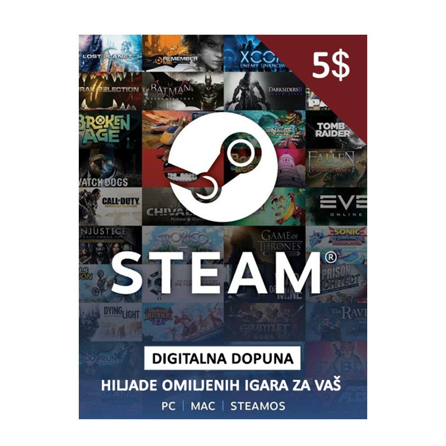 0115567_steam-5-usd-digital Steam gift card 5$ - Global - Image 1