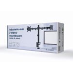 NOSAČ ZA DVA MONITORA GEMBIRD MA-D2-01, montaža na stol, (rotate, tilt, swivel), 17”-32”, up to 9 kg - Image 3