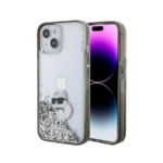 ORIGINAL KARL LAGERFELD CASE LIQUID GLITTER CHOUPETTE KLHCP15SLKCNSK ZA IPHONE 15 TRANSPARENT