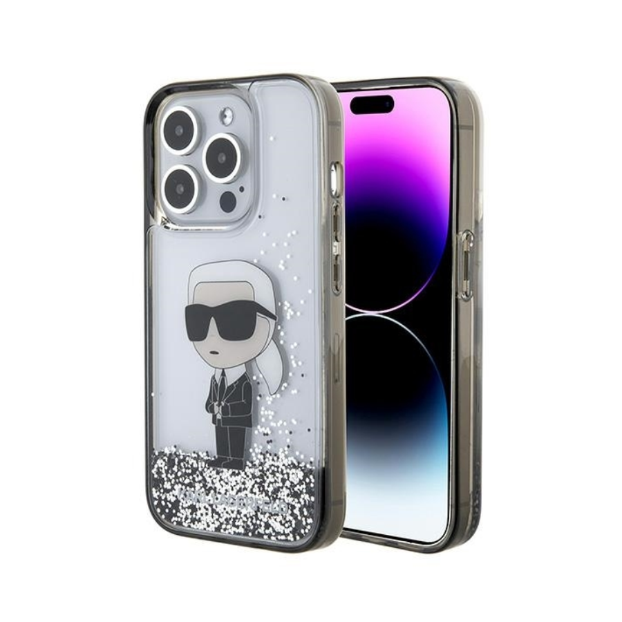 0120842_original-karl-lagerfeld-case-ikonik-klhcp15llkknsk-liquid-glitter-case-za-iphone-15-pro-transparent ORIGINAL KARL LAGERFELD CASE IKONIK KLHCP15LLKKNSK LIQUID GLITTER CASE ZA IPHONE 15 PRO TRANSPARENT - Image 1
