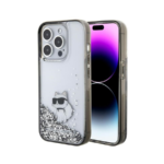 ORIGINAL KARL LAGERFELD CASE LIQUID GLITTER CHOUPETTE KLHCP15LLKCNSK ZA IPHONE 15 PRO TRANSPARENT