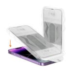 EASY-STICK KUTIJA OD KALJENOG STAKLA SA PUNIM LEPKOM ZA IPHONE 14 PRO MAX CRNI