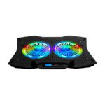 Postolje za notebook gaming RAMPAGE 10"-18" AD-RC9 TORNADO black, RGB, ventilator - Image 2