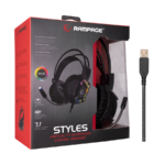 Slušalice sa mikrofonom gaming RAMPAGE STYLES black USB 7.1, RGB - Image 7