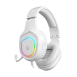 Slušalice sa mikrofonom gaming RAMPAGE RM-K90 VECTOR white, RGB LED 3,5 mm - Image 2