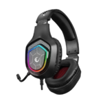 Slušalice sa mikrofonom gaming RAMPAGE RM-K90 VECTOR black, RGB LED, 3,5 mm - Image 2