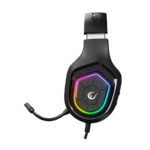 Slušalice sa mikrofonom gaming RAMPAGE RM-K90 VECTOR black, RGB LED, 3,5 mm - Image 3