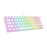 Tastatura gaming RAMPAGE RADIANT K11 white, blue switch, Type-C, RGB,  US Layout, pudding keycaps, 38970