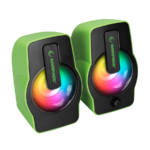 Zvučnici 2.0 gaming RAMPAGE RMS-G7 FALSETTO 2.0 6W RGB LED, green, 3,5mm + USB napajanje