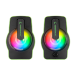 Zvučnici 2.0 gaming RAMPAGE RMS-G7 FALSETTO 2.0 6W RGB LED, green, 3,5mm + USB napajanje - Image 2