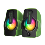 Zvučnici 2.0 gaming RAMPAGE RMS-G7 FALSETTO 2.0 6W RGB LED, green, 3,5mm + USB napajanje - Image 3