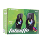 Zvučnici 2.0 gaming RAMPAGE RMS-G7 FALSETTO 2.0 6W RGB LED, green, 3,5mm + USB napajanje - Image 6