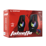 Zvučnici 2.0 gaming RAMPAGE RMS-G7 FALSETTO, 6W, RGB LED red, 3,5mm + USB napajanje, 30257 - Image 6