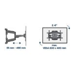 Zidni nosač GEMBIRD WM-75ST-02, 32" - 75"", 45.5 kg, VESA max. 600 mm x 400 mm, montaža u ugao zida - Image 6