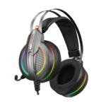Slušalice sa mikrofonom gaming RAMPAGE RM-K6 STARK PLUS, metalic gray, USB, 7.1 surround, Double RGB, PC/PS4 - Image 2
