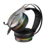 Slušalice sa mikrofonom gaming RAMPAGE RM-K6 STARK PLUS, metalic gray, USB, 7.1 surround, Double RGB, PC/PS4 - Image 4