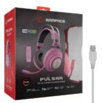 Slušalice sa mikrofonom gaming RAMPAGE RM-K1 PULSAR pink, USB, 7.1 Surround+Vibration, RGB, dugi fleksibilni mikrofon, 36130 - Image 8