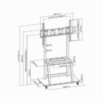 Nosač za TV na stalku sa točkovima GEMBIRD TVS-100F-01, 37"-100" - Image 3
