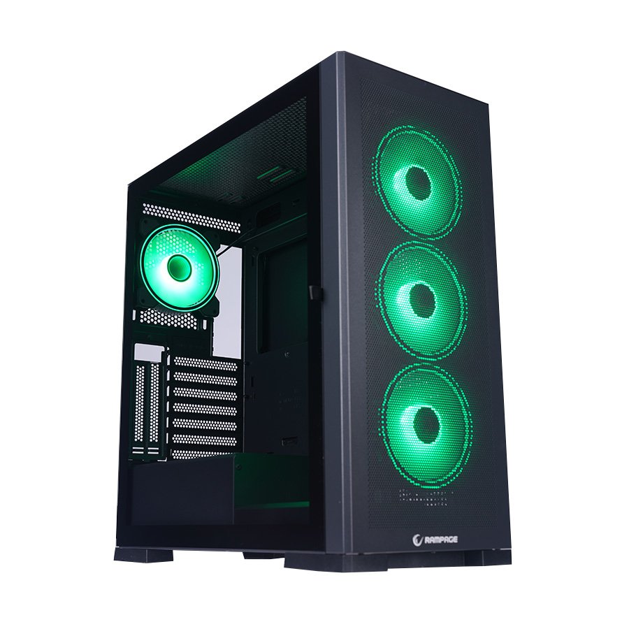 0124789_kuciste-gaming-rampage-magnific-mesh-magnetic-tempered-glass-black-412cm-rgb-fan-atx-mid-t Kućište gaming RAMPAGE MAGNIFIC Mesh Magnetic Tempered Glass Black 4*12cm RGB Fan ATX Mid-T - Image 1