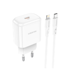USB punjač sa kablom 1m Type-C to iPhone/lightning BOROFONE BN3 Premium PD20W Type-C single port set white