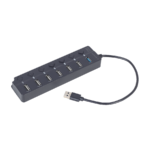 USB HUB 7-portni (1 x USB 3.1 + 6 x USB 2.0) sa prekidačima, crni UHB-U3P1U2P6P-01 - Image 4