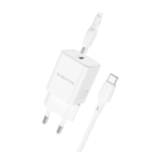 USB punjač sa kablom 1m Type-C to Type-C BOROFONE BN13 Safety PD30W single-port set white