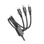 USB kabal BOROFONE BX72 za punjenje  3-in-1 charging cable, 1m, 2A, Type-C, iPhone/lightning, micro, black