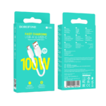 USB kabal 1m BOROFONE BX93 Super power 100W charging data Type-C white