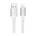 USB kabal BOROFONE BX95 Vivid PD silicone charging data cable 1m, 20W iPhone/lightning silver