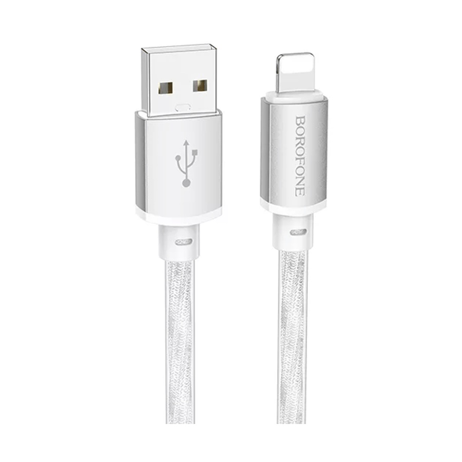 0127316_usb-kabal-borofone-bx95-vivid-pd-silicone-charging-data-cable-1m-20w-iphonelightning-silver USB kabal BOROFONE BX95 Vivid PD silicone charging data cable 1m, 20W iPhone/lightning silver - Image 1