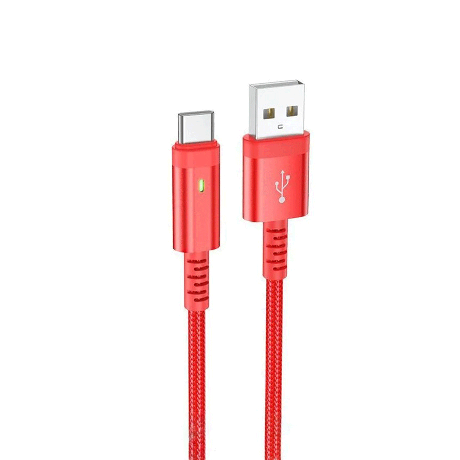 0127326_usb-kabal-borofone-bu38-leader-intelligent-power-off-charging-data-cable-type-c-red-12m-3a USB kabal BOROFONE BU38 Leader intelligent power-off charging data cable Type-C red 1,2m, 3A - Image 1