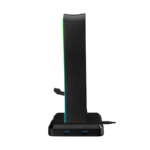 Postolje za slušalice gaming RAMPAGE RM-H77 X-BASE Black RGB Illuminated 4*USB Port Headphone Stand with Mouse Bungee Cord Holder - Image 3